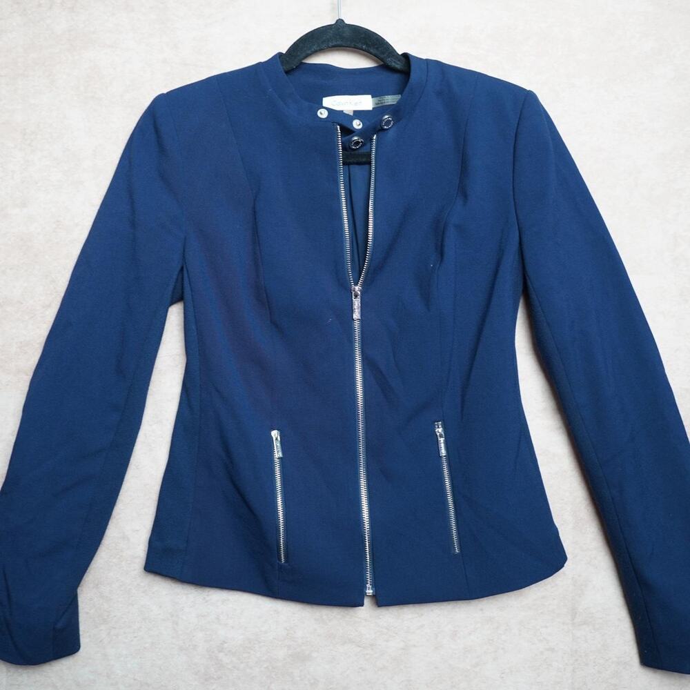 Calvin Klein Y2K Zip Jacket Navy Size 6